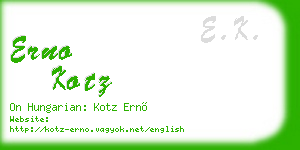 erno kotz business card